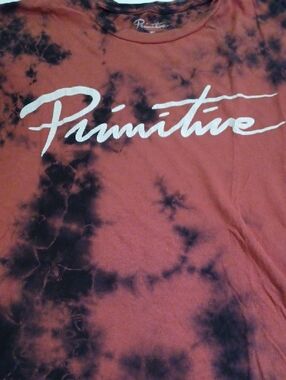 Primitive Rust Tie-Dye Logo Tee with Black Accents